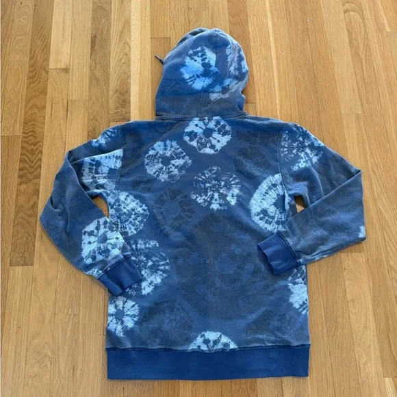 Volcom Blue Tie Dye Hoodie Sweatshirt Pullover Stone Logo Men's/Unisex Small - Picture 4 of 6